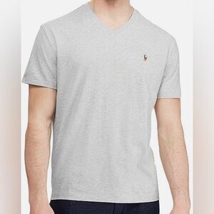 Polo Ralph Lauren Men's Custom Slim Fit V-Neck T-Shirt Grey Heather L